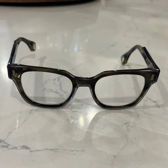 Classic Square Gray Acetate Glasses - Picture 7 of 11
